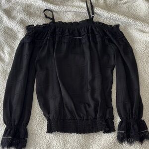 Chic Black Off-Shoulder Women's Blouse